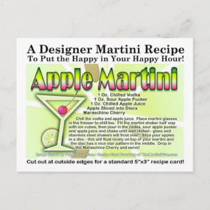 Apple Martini (Appletini) Recipe Postcard