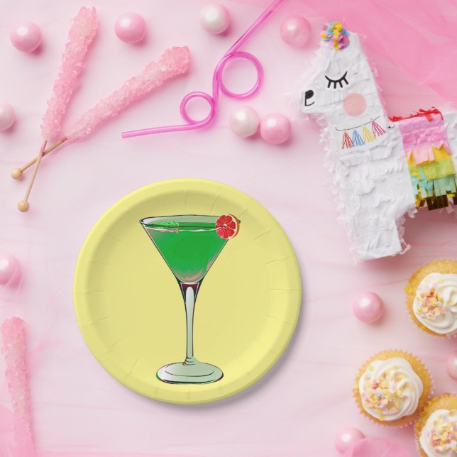 Apple Martini  Paper Plate (Party)