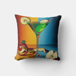 Apple Martini Pop Art Cushion