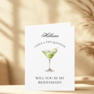 Apple Martini Will You Be My Bridesmaid Card
