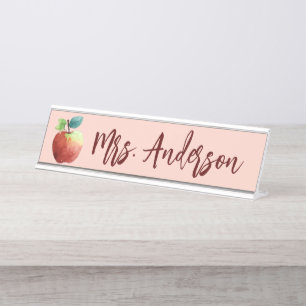 Apple Modern Personalised Teacher Desk Desk Name Plate