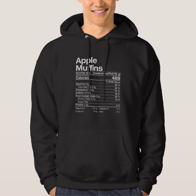 Apple Muffins Nutrition Facts Costume Thanksgiving Hoodie (Front)