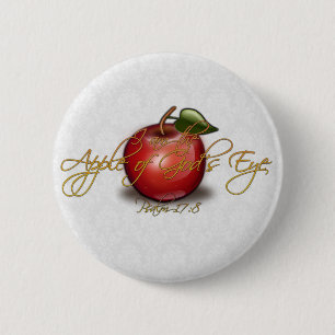 Apple of God's Eye, Christian 6 Cm Round Badge