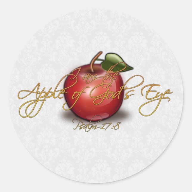 Apple of God's Eye, Christian Classic Round Sticker (Front)