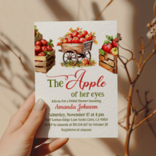 Apple of Her Eye Fall Market Basket Bridal Shower Invitation