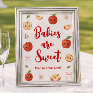 Apple of My Eye Baby Shower Babies are Sweet Favou Poster