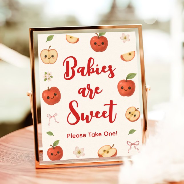 Apple of My Eye Baby Shower Babies are Sweet Favou Poster (Creator Uploaded)