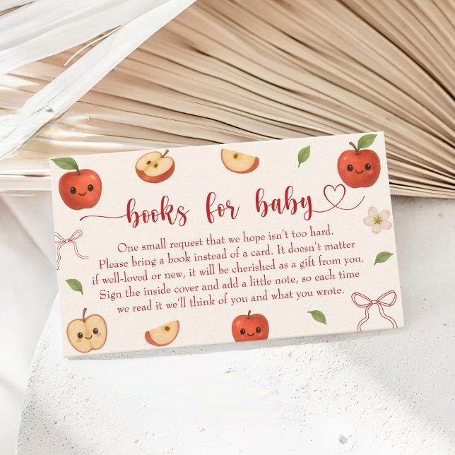 Apple of My Eye Baby Shower Book Request Enclosure Card (Creator Uploaded)