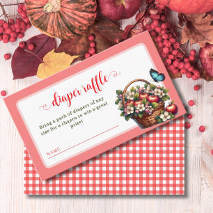 Apple of my eye baby shower diaper raffle enclosure card