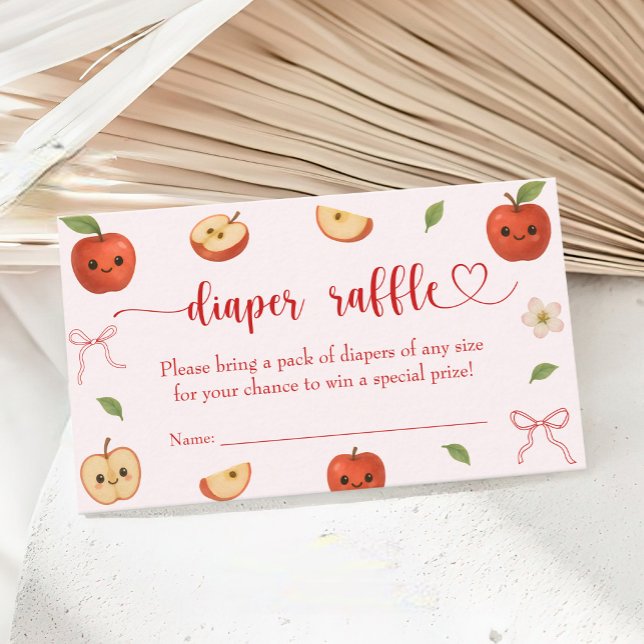 Apple of My Eye Baby Shower Diaper Raffle Ticket Enclosure Card (Creator Uploaded)