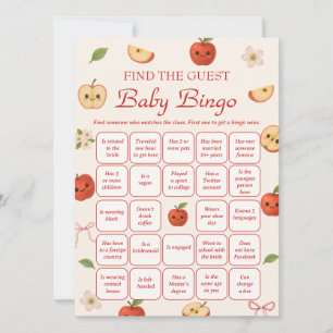 Apple of My Eye Baby Shower Find the Guest Bingo Invitation