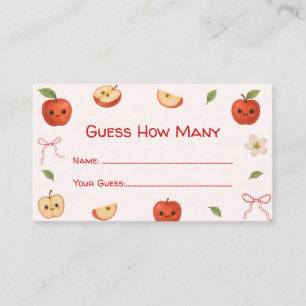 Apple of My Eye Baby Shower Guess How Many Game Enclosure Card