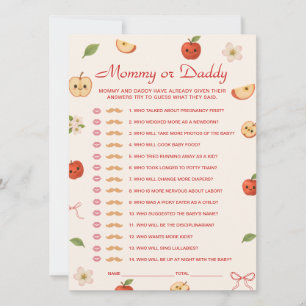 Apple of My Eye Baby Shower Guess Who Game Card