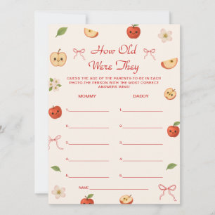 Apple of My Eye Baby Shower How Old Were They Game Invitation