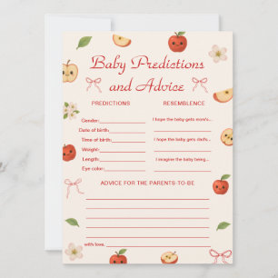 Apple of My Eye Baby Shower Predictions and Advice Invitation