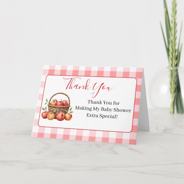 Apple of My Eye Baby Shower Thank You Cards (Front)