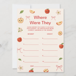Apple of My Eye Baby Shower Where Were They Game  Invitation