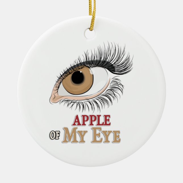 Apple of My Eye Eyelashes Art Ceramic Tree Decoration (Front)