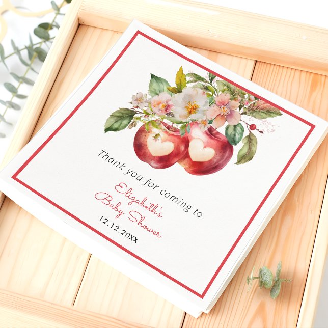 Apple of My Eye Fall Apple Baby Shower Napkins (Creator Uploaded)