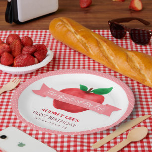 Apple of my eye fall   summer theme birthday party paper plate