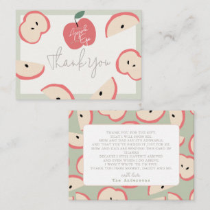 Apple of my Eye Green Boy Baby Shower Thank You Card