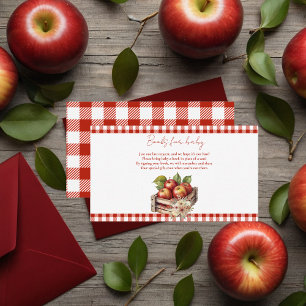 Apple of my eye Red Orchard Baby Shower Enclosure Card