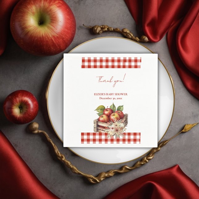 Apple of my eye Red Orchard Baby Shower Napkin (Creator Uploaded)