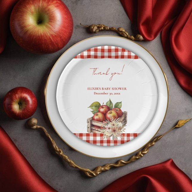 Apple of my eye Red Orchard Baby Shower Paper Plate (Creator Uploaded)