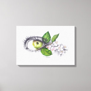 Apple of my eye Surreal drawing art Canvas Print