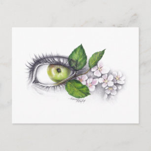 Apple of my eye Surreal drawing art Postcard