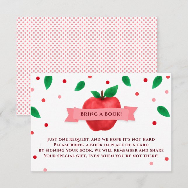 Apple of my Eye themed book request Enclosure Card (Front/Back)
