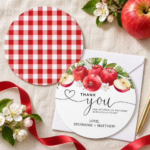Apple of My Eye Watercolor Baby Shower Thank You Card