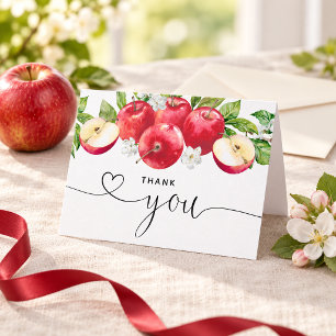 Apple of My Eye Watercolor Baby Shower Thank You Card