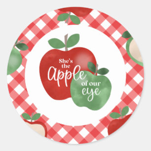 Apple of our Eye 1st Birthday Classic Round Sticker