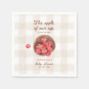 apple of our eye apple basket baby shower napkin