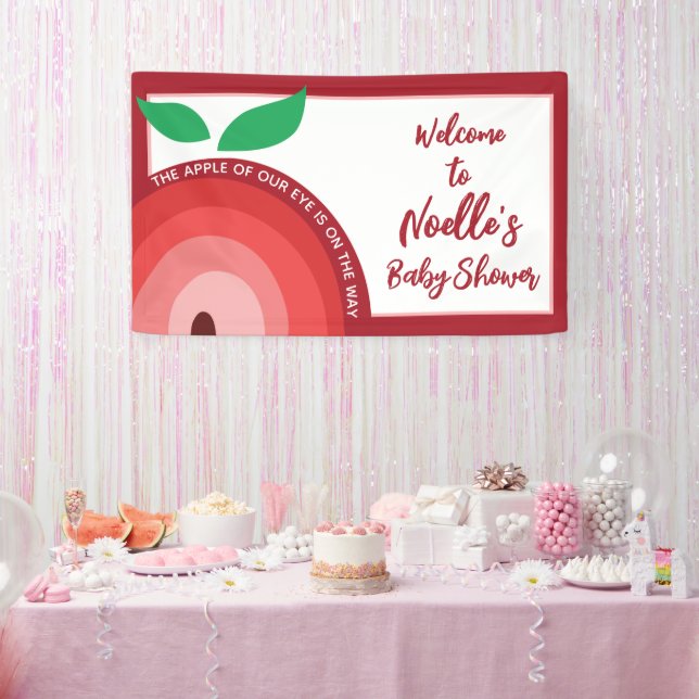 Apple of our Eye, Apple Rainbow, Baby Shower Banner (Party)
