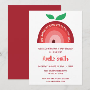 Apple of our Eye, Apple Rainbow, Baby Shower Invitation