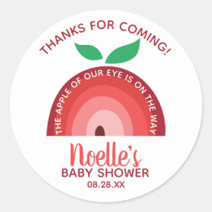 Apple of our Eye, Apple Rainbow Baby Shower Thanks Classic Round Sticker