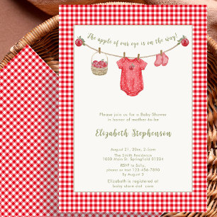 Apple Of Our Eye Autumn Clothesline Baby Shower Invitation