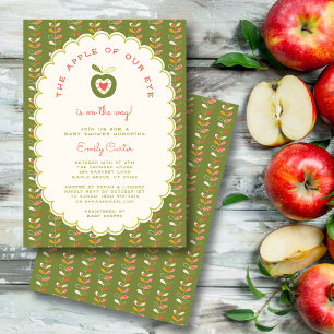 Apple of Our Eye Autumn Whimsical Gender Neutral Invitation