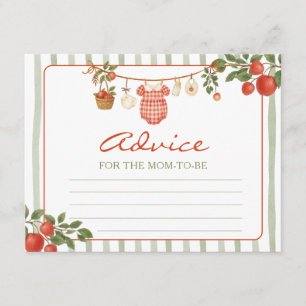 Apple of our Eye Baby Shower Advice For Mummy Enclosure Card