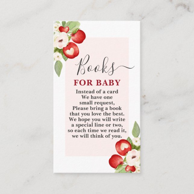 Apple of Our Eye Baby Shower Books for Baby Card (Front)