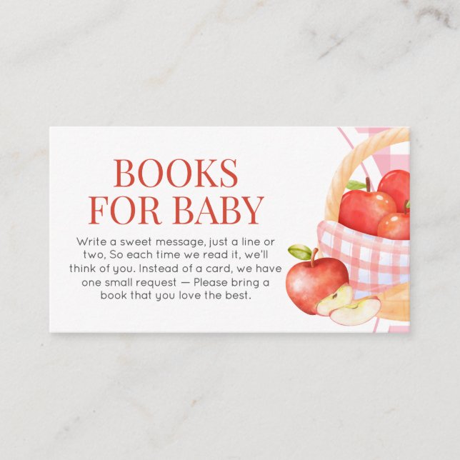 Apple of Our Eye Baby Shower Books for Baby Enclosure Card (Front)