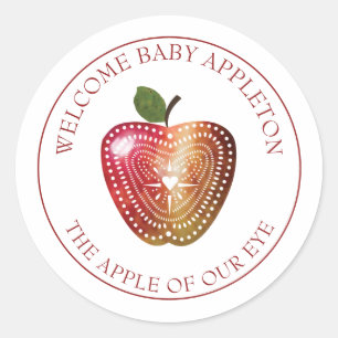 Apple of our Eye Baby Shower Classic Round Sticker
