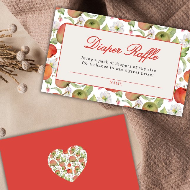 Apple Of Our Eye Baby Shower Diaper Raffle Card (Creator Uploaded)
