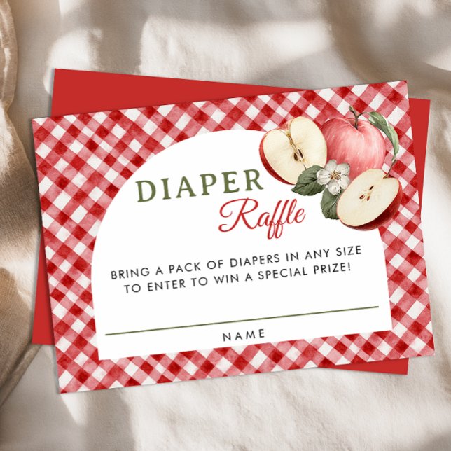 Apple of Our Eye Baby Shower Diaper Raffle Card (Diaper Raffle)