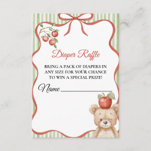 Apple of our Eye Baby shower Diaper Raffle Enclosure Card