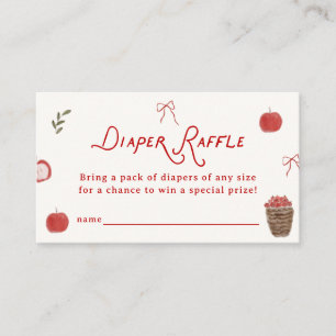 Apple of Our Eye Baby Shower Diaper Raffle Enclosure Card
