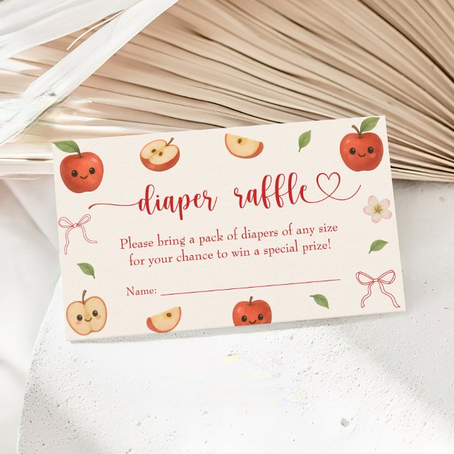 Apple of Our Eye Baby Shower Diaper Raffle  Enclosure Card (Creator Uploaded)