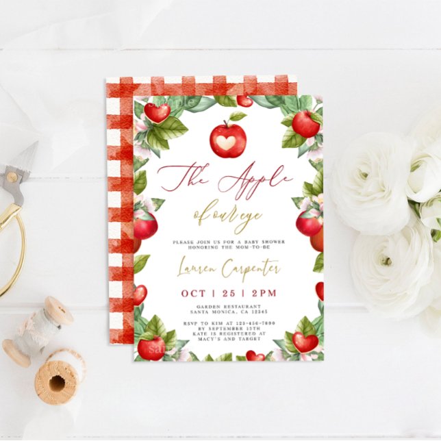 Apple of Our Eye Baby Shower Invitation (Creator Uploaded)